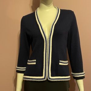 Beautiful navy blue Brooks brothers cashmere open Jacket/cardigan